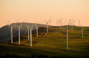 windmills on green field under white sky during daytime