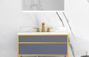 Vienna Rock Grey Push Drawer Vanity Unit