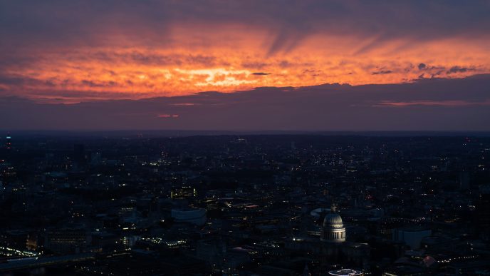 London at twilight