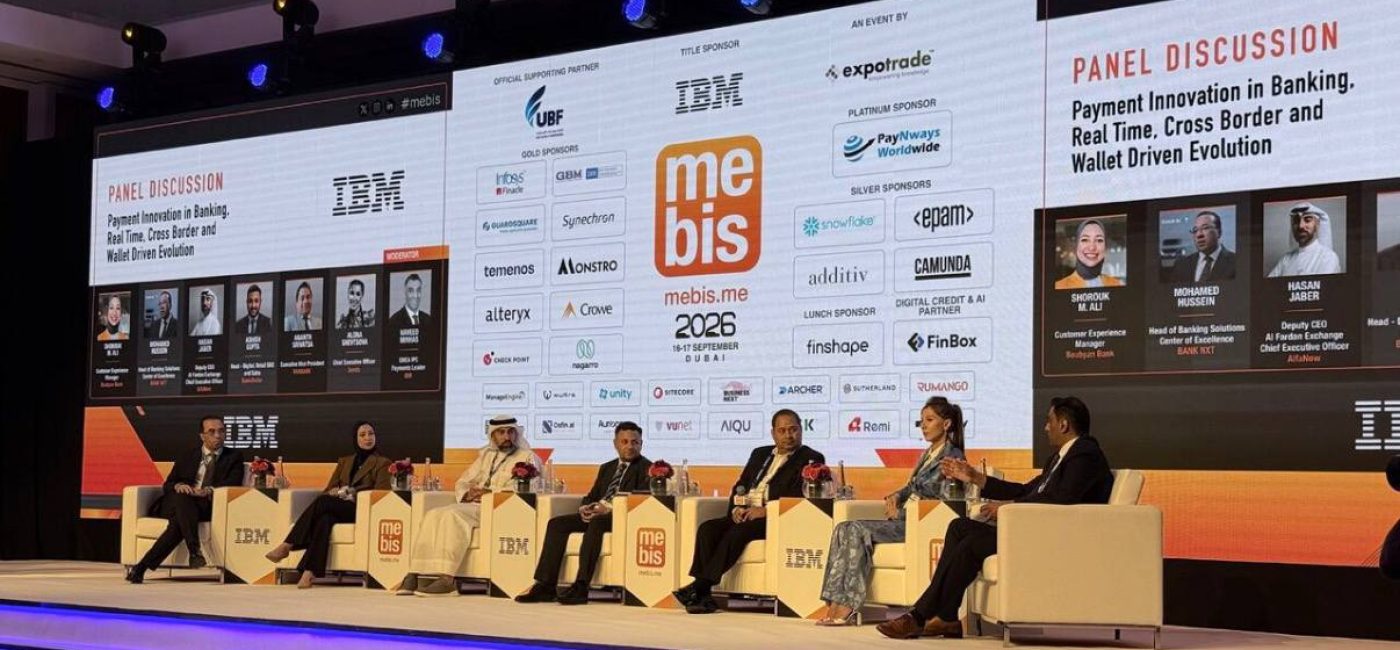MEBIS 2026 payments innovation panel on stage in Dubai: Dubai's MEBIS 2026: Sends CEO Alona Shevtsova joins the payments innovation panel
