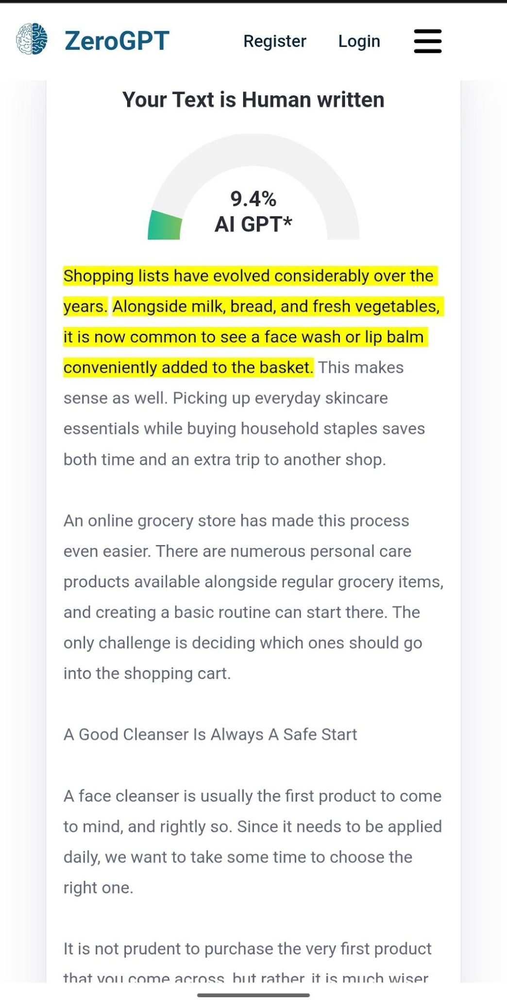 Skincare products commonly found in grocery stores including moisturizers, cleansers, and natural ingredients for daily skincare routines