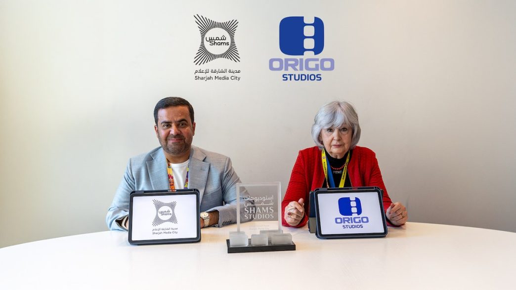 Shams Production Hub gains Origo Studios as strategic development partner: representatives of Sharjah Media City (Shams) and Origo Studios at the partnership signing